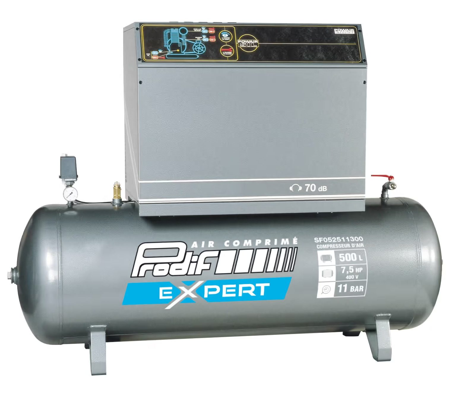 Compresor insonorizado 500 Litros 7,5 CV Prodif