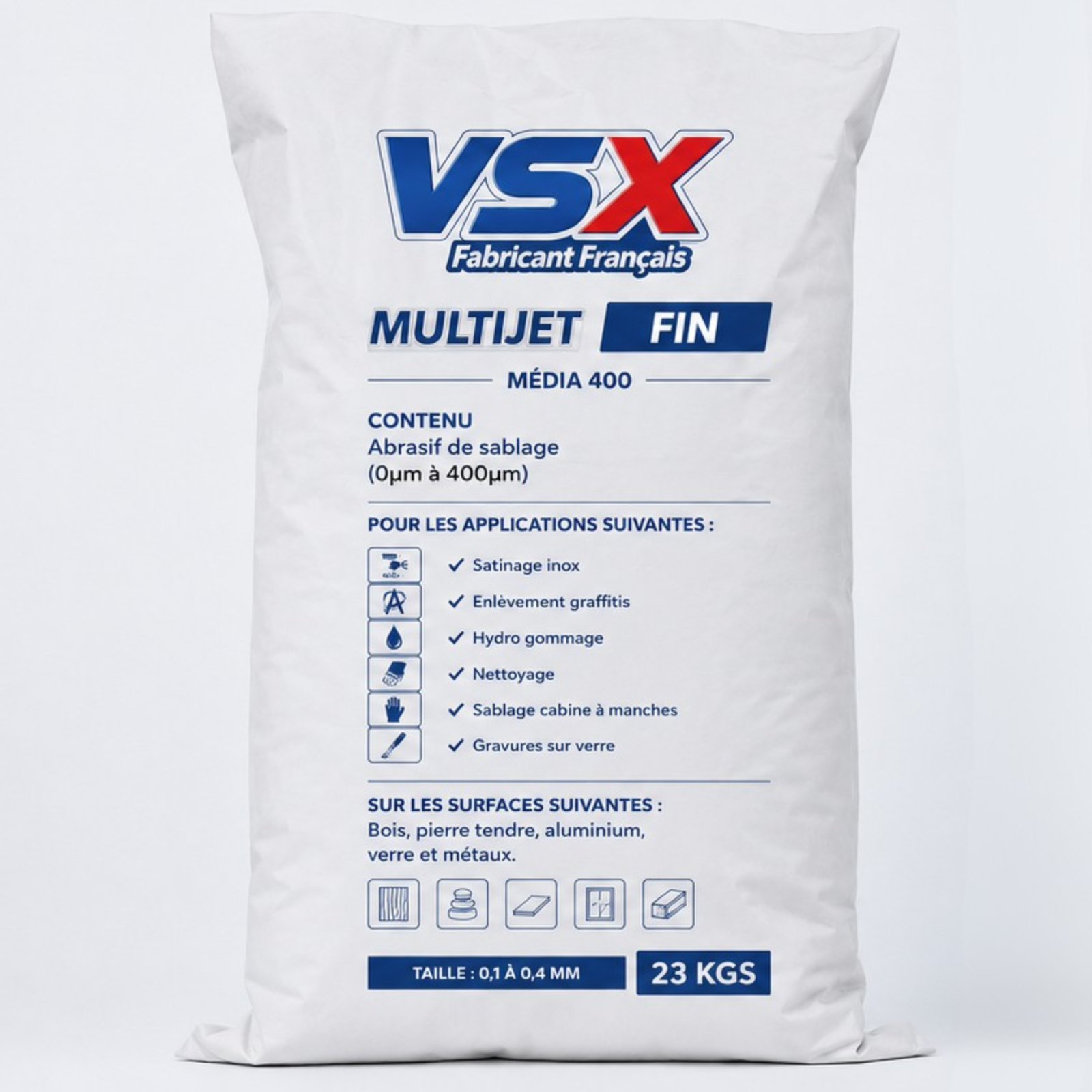 Abrasivo de chorreado y aerogommage VSX Multijet Fino