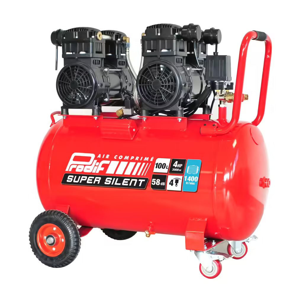 Compresor silencioso 100 L Seconde Life Grado A+ – 4 CV alto rendimiento para pintura y herramientas neumáticas
