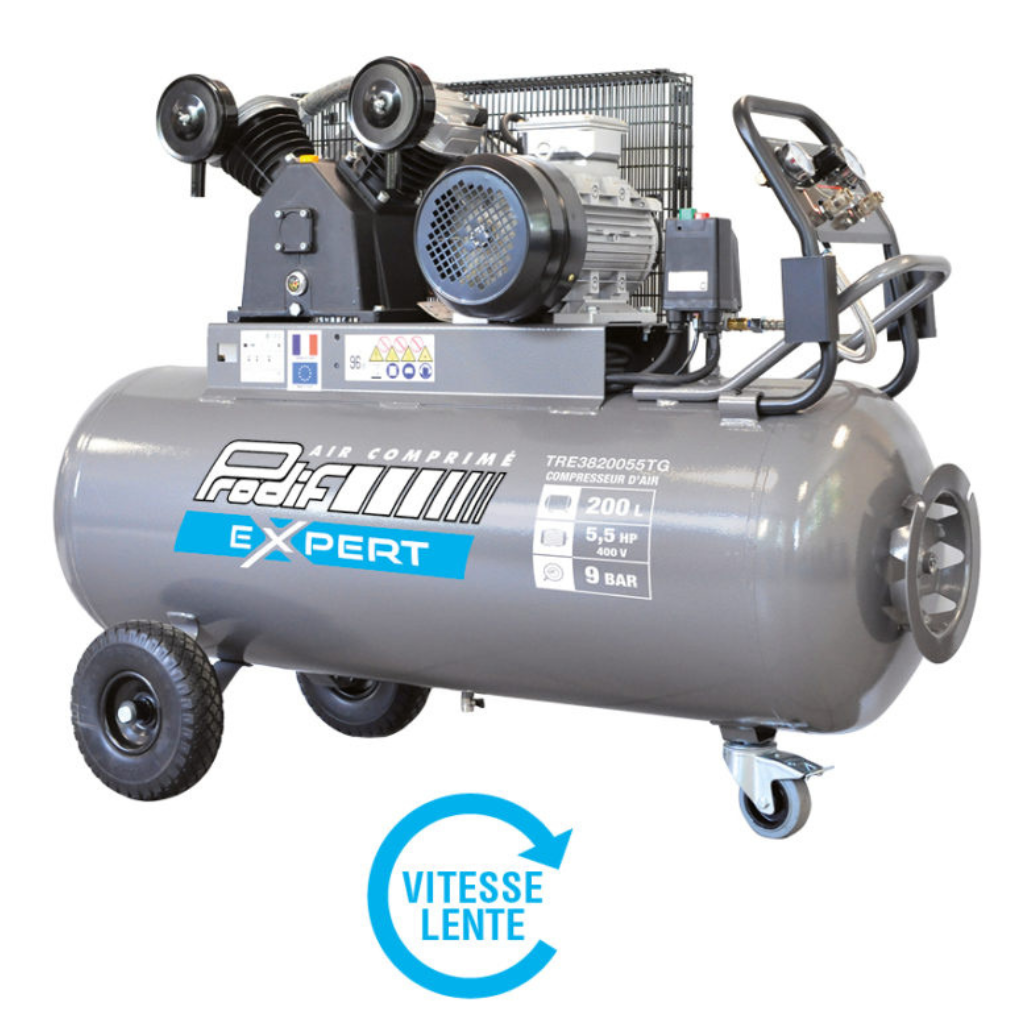 Compresor 200 litros 5,5 CV Prodif 400 V baja velocidad — Trifásico / Prodif