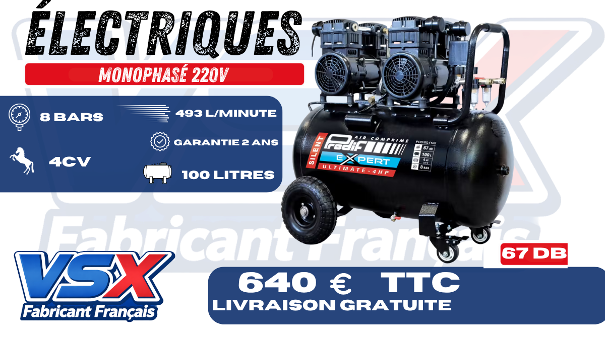 Compresor 100 litros 4CV PRODIF SILENCIOSO — foto 2