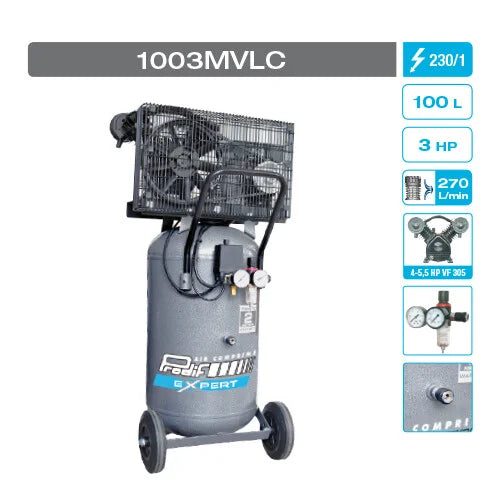Compresor 100 litros 3 CV PRODIF vertical — Monofásico / Prodif — foto 2