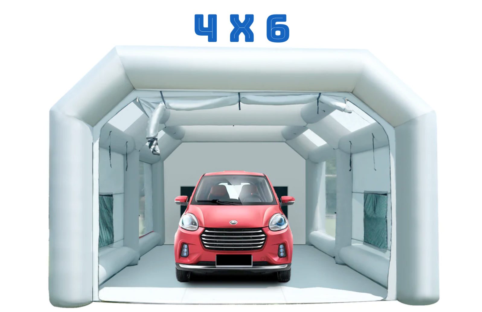 Cabina de pintura Ancho 4 metros x Largo 6 metros x Alto 2,7 metros con soplador de 750W y 450W