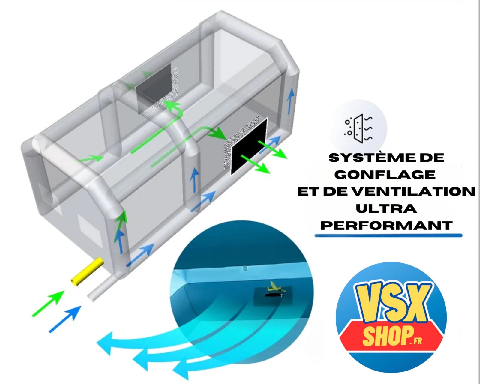 Cabina de pintura hinchable 5,5 ancho x 9 m largo x 3,6 alto — foto 5