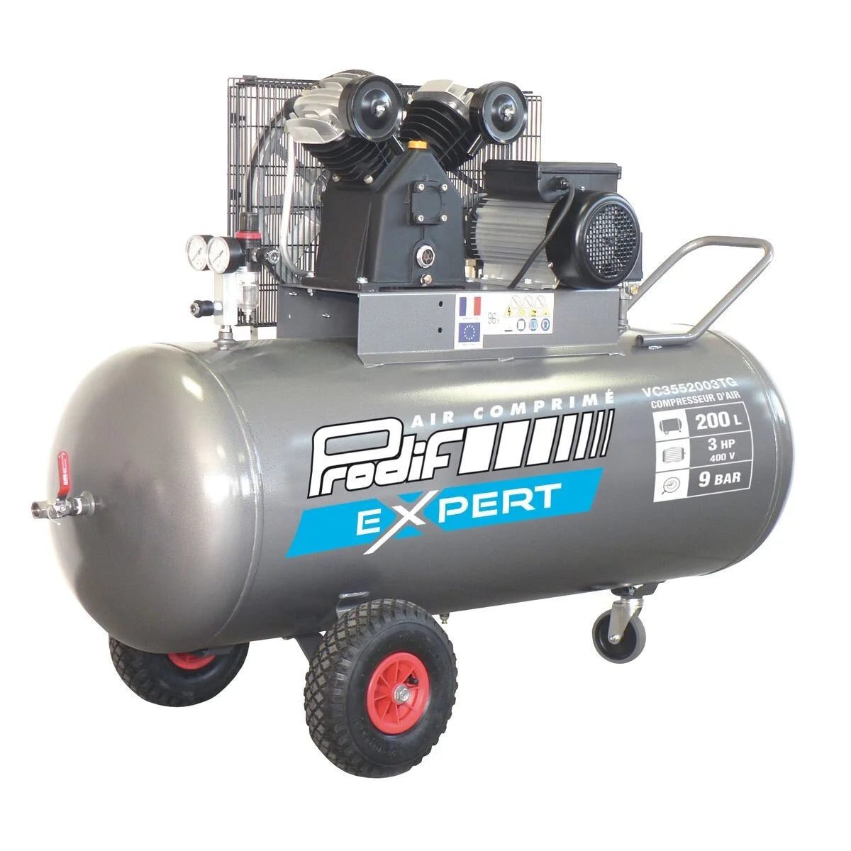 Compresor 200 litros 3 CV 400 V Prodif Trifásico — Trifásico / Prodif